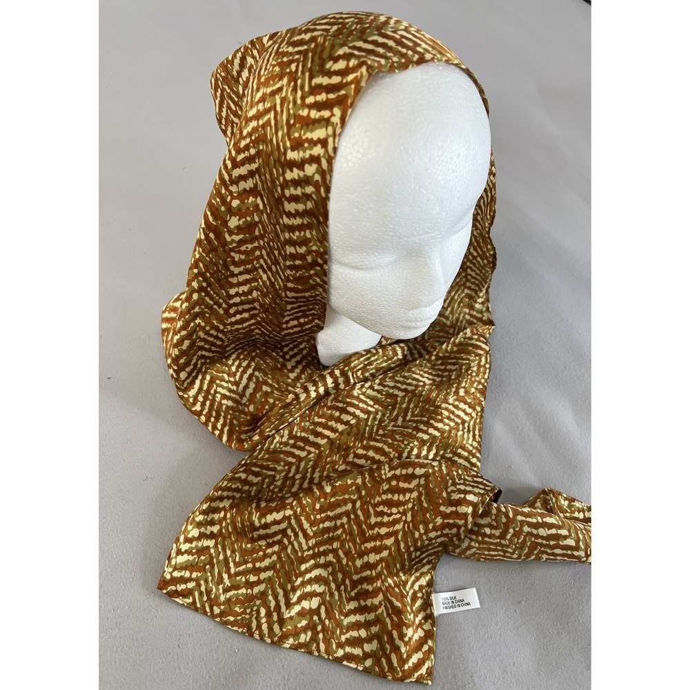 Women's Rectangle Multicolor Scarf 100% Silk 60"x8"